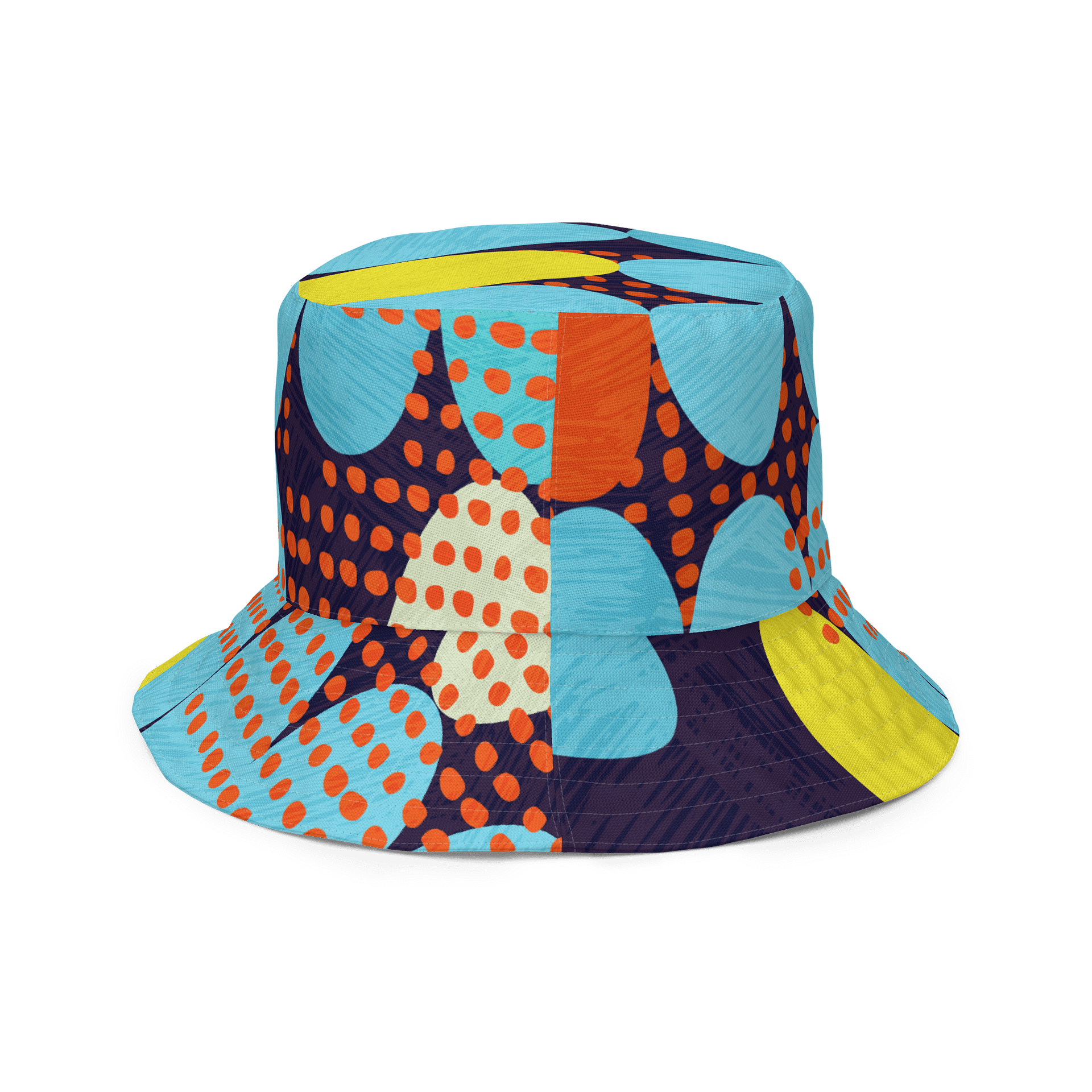 Reversible Bucket Hat – Retro Print Exterior & Sky Blue Interior | Lightweight & Breathable product image (6)