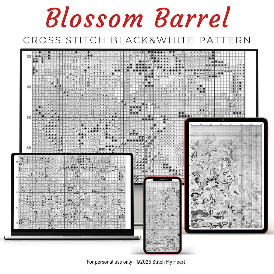 Blossom Barrel Cross Stitch Pattern product image (4)