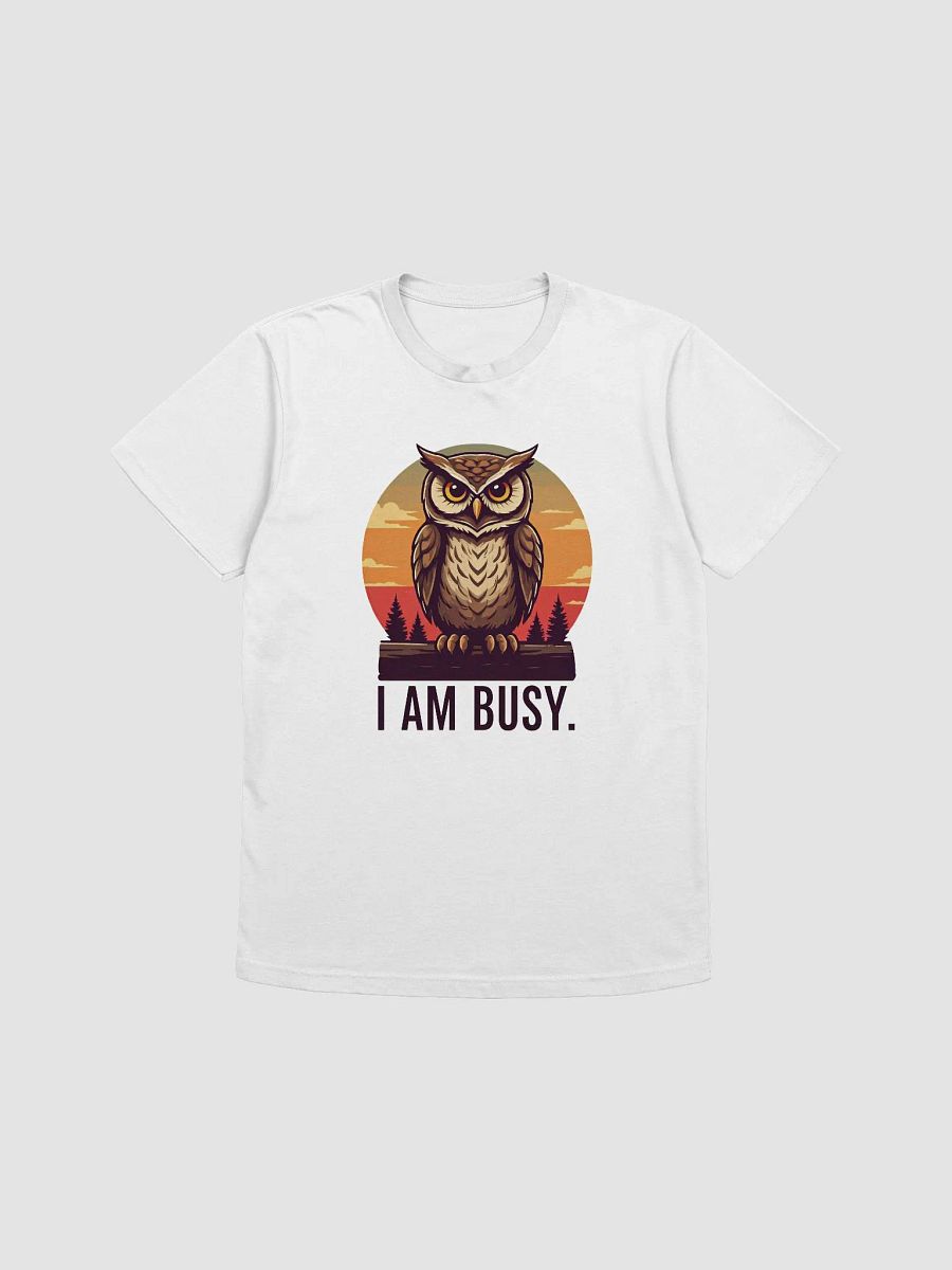 Sunset Owl 'I AM BUSY' T-Shirt product image (2)