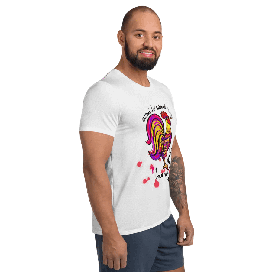 Havana Rooster All-Over Print Athletic Tee product image (4)