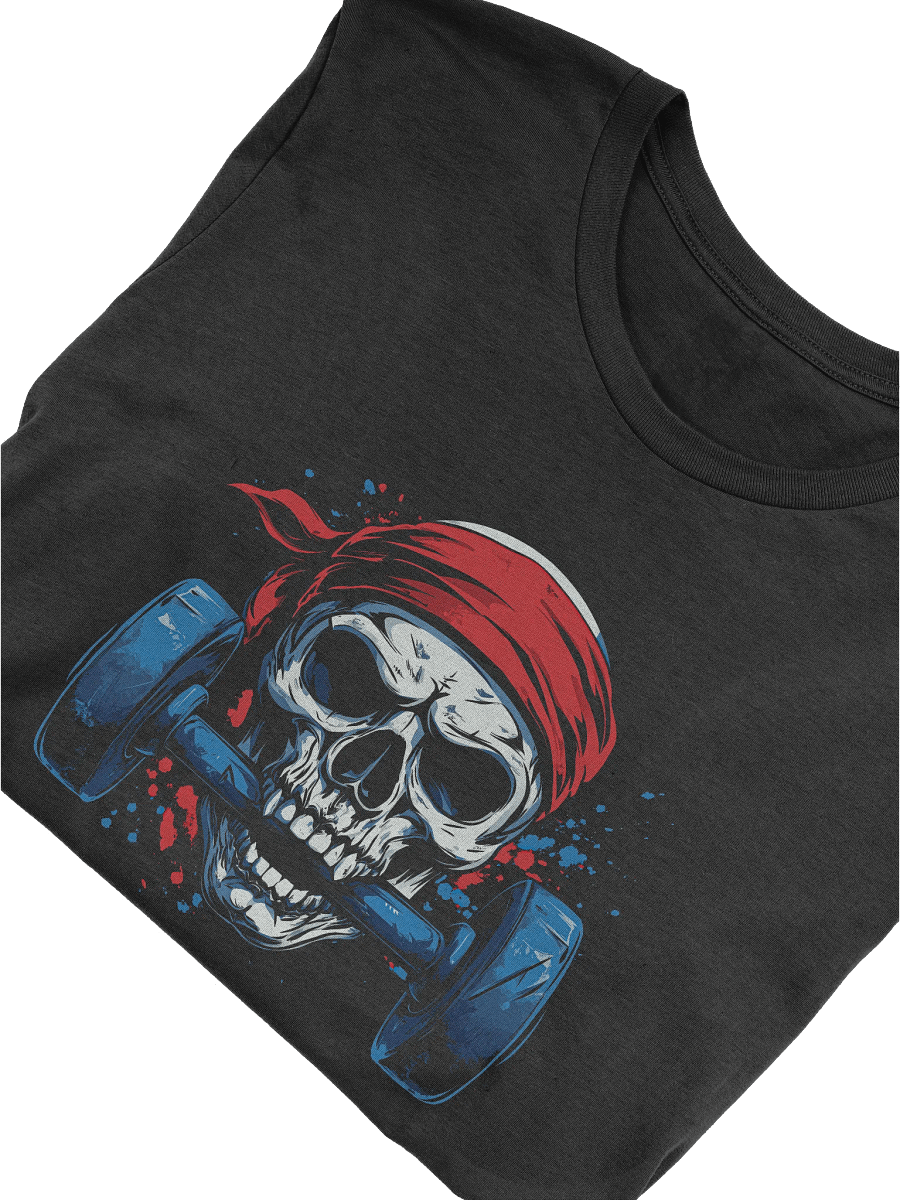 Skull Gym T-Shirt, Weightlifting Skull Tee product image (9)