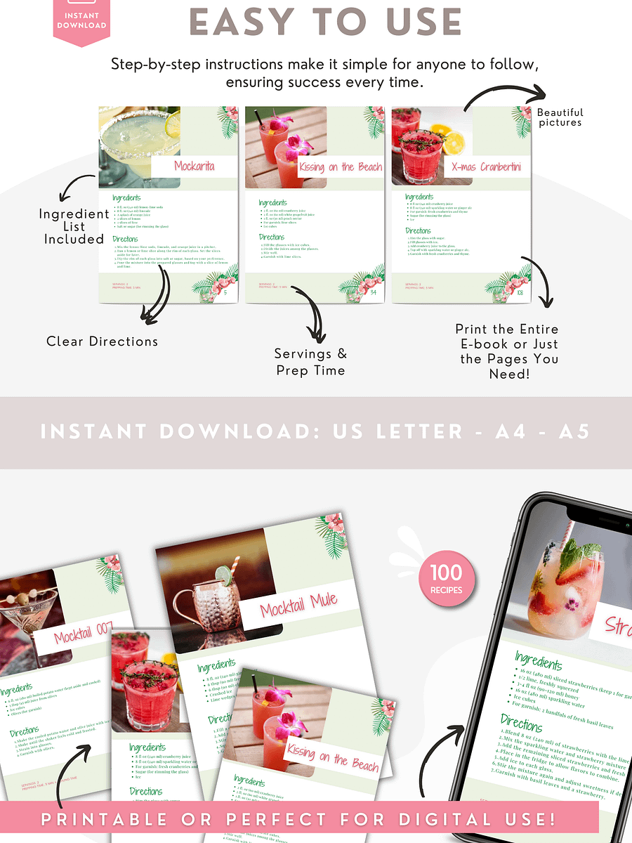 Mocktail Recipes 101 Non Alcoholic Drinks product image (3)