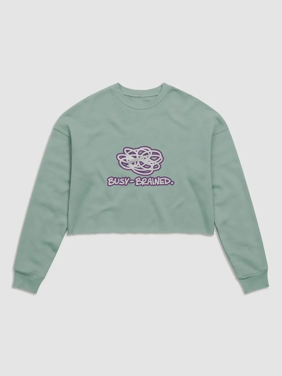 BUSY-BRAINED (lined design, #763D7D) Women's Fleece Crop Sweatshirt product image (26)