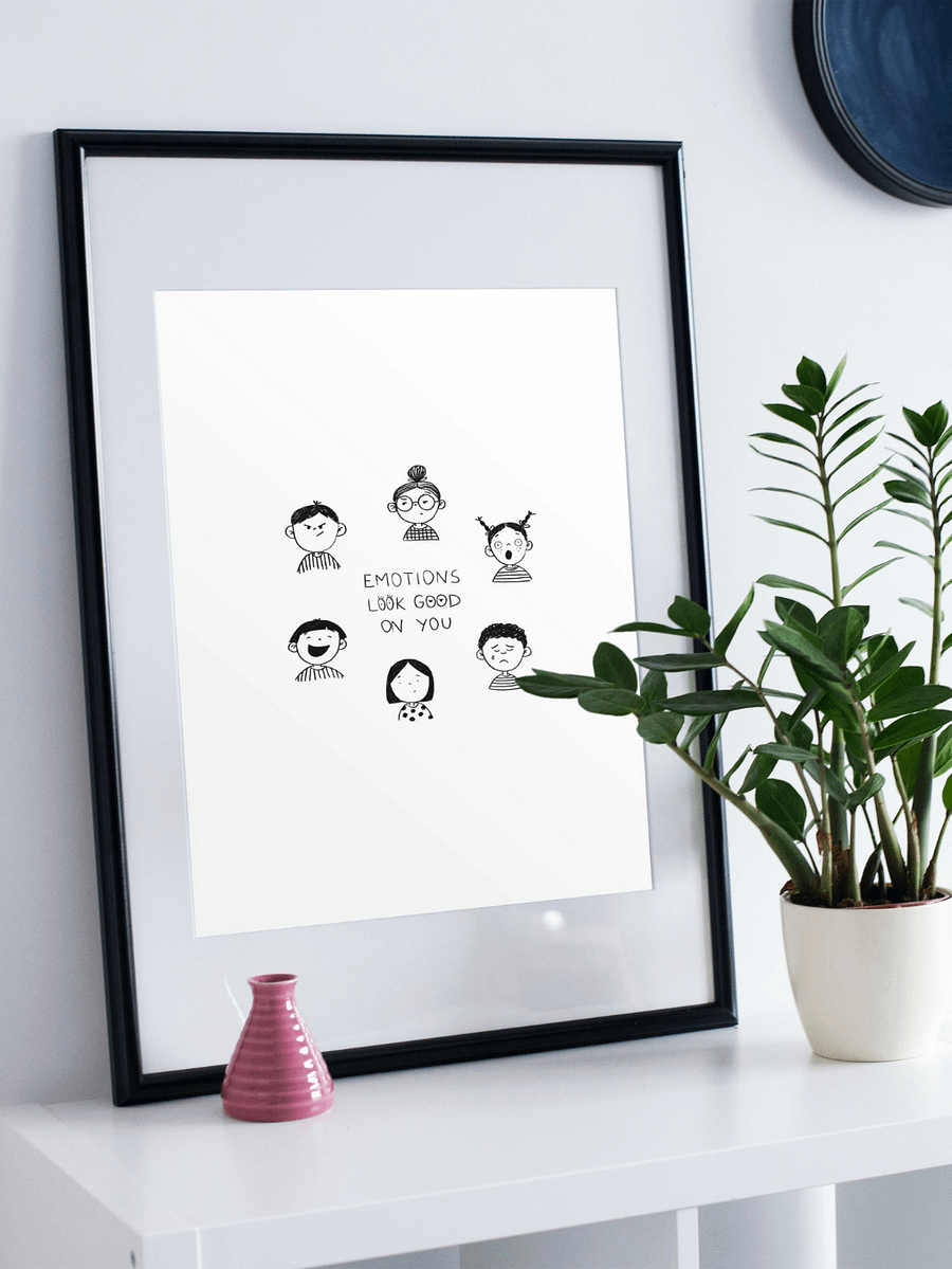 Emotions Look Good on You - Printable Joyful Minimal Line Art for Kids product image (2)