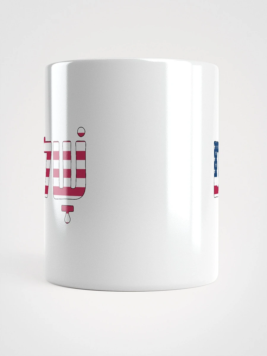 Shalom (שלום) - USA Flag on White Glossy Mug product image (15)