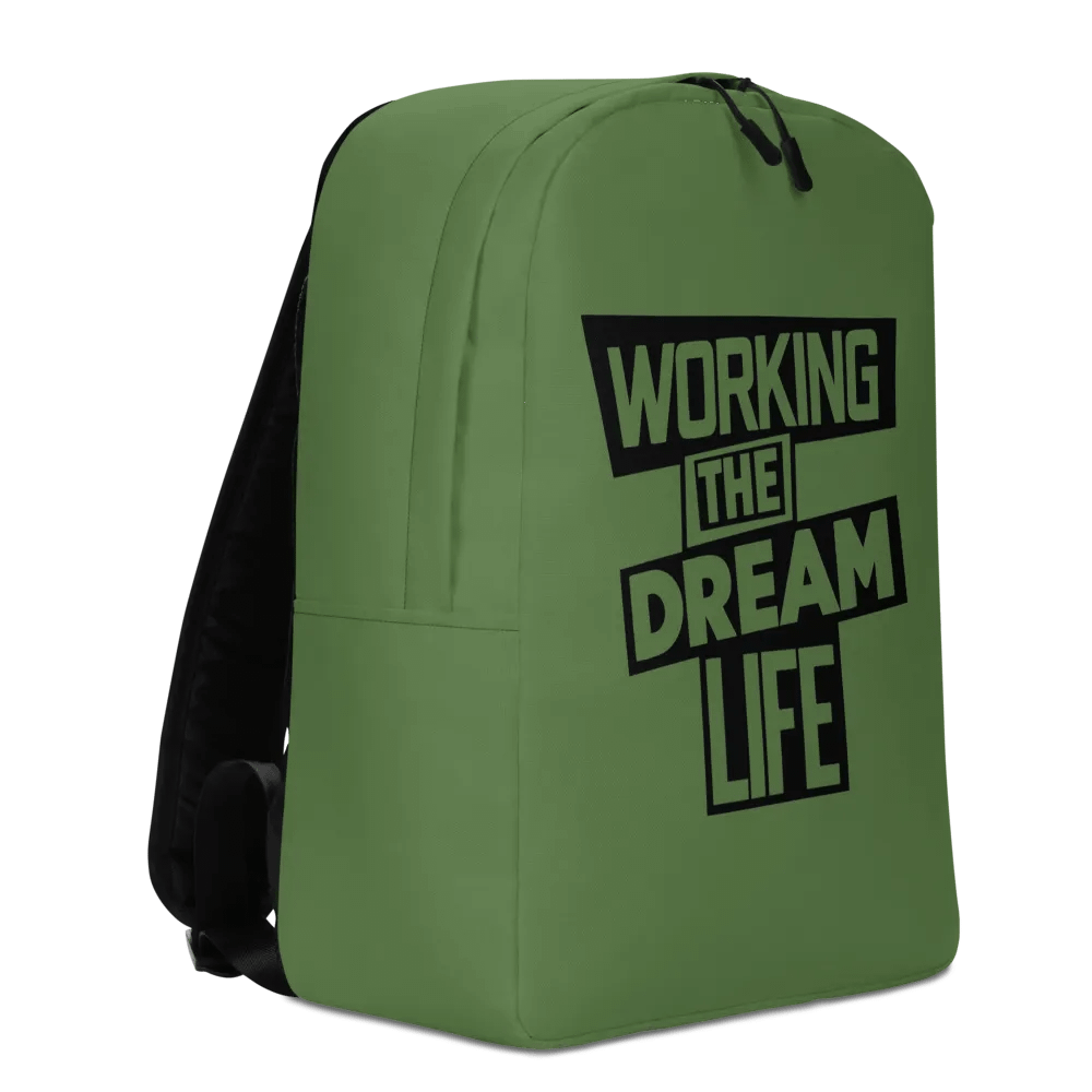 Work the Dream Life – Green Minimalist All-Over Print Backpack for Work, Travel & Everyday Use product image (3)