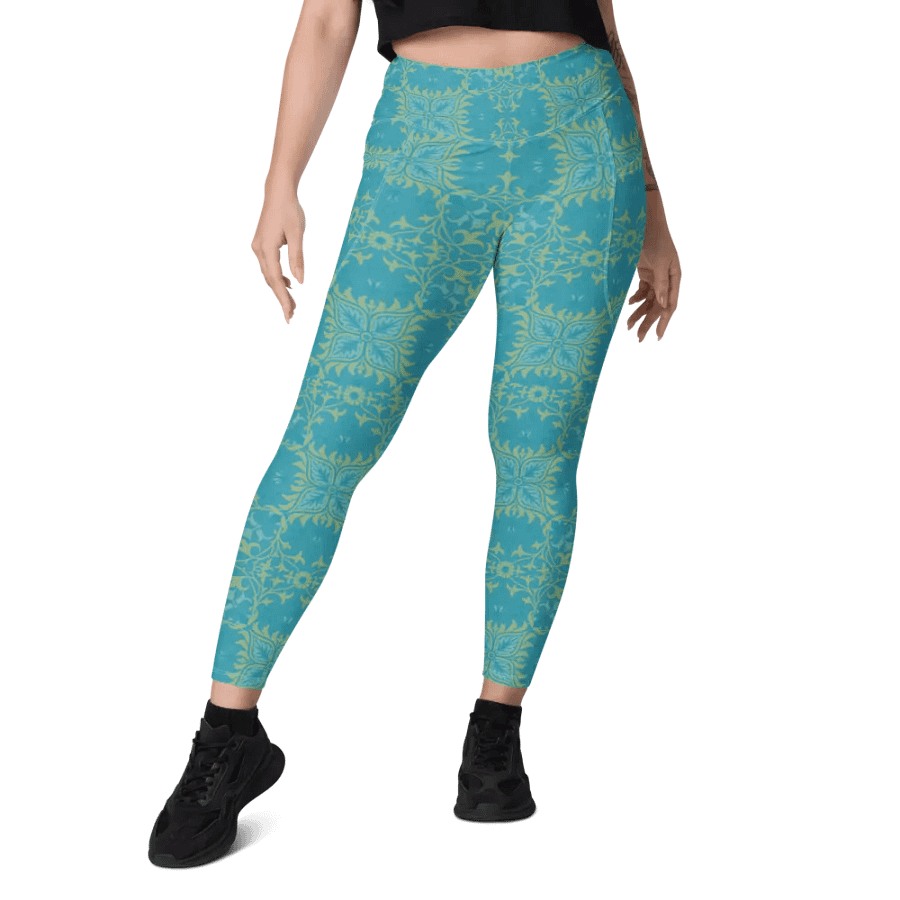 Turq Lime All-Over Print Leggings with Pockets product image (8)