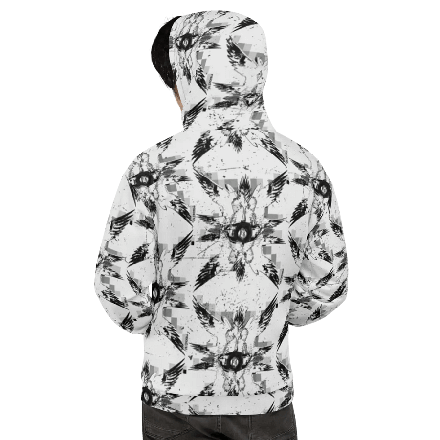 Black Glitched Seraphim Angel AOP Hoodie product image (3)