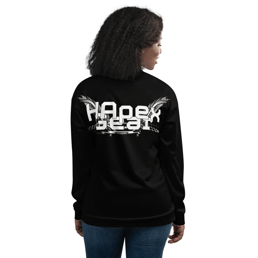Bomber Jacket - Black - White HApex Gear White Logo product image (12)