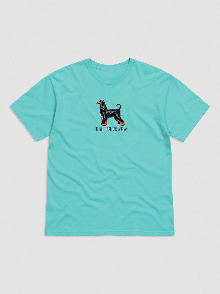 I Think, Therefore Afghan T-Shirt(Embroidered) of an Afghan Hound(Black & Tan) product image (17)