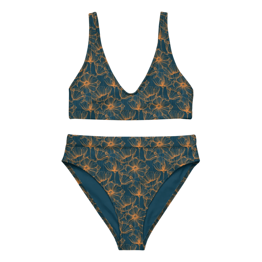 Dark Romantic Floral | Recycled High Waisted Bikini product image (5)