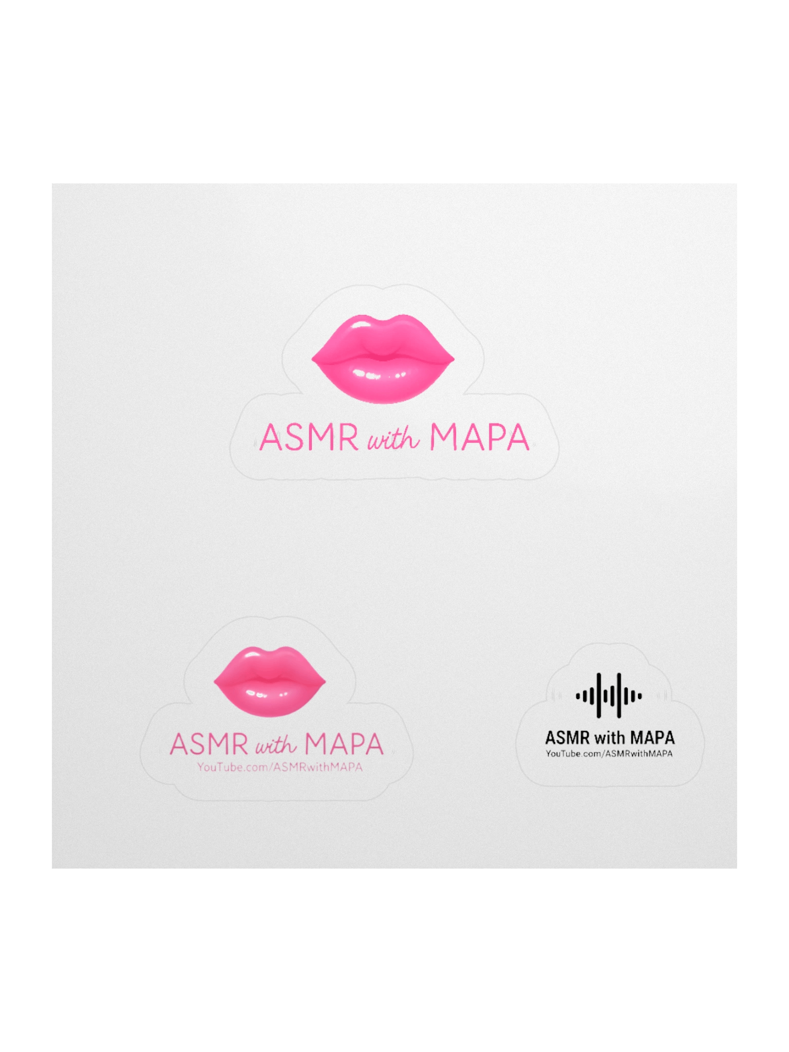 ASMR with MAPA Kiss-Cut Sticker Sheet – Lips & Soundwave Designs with YouTube URL product image (1)