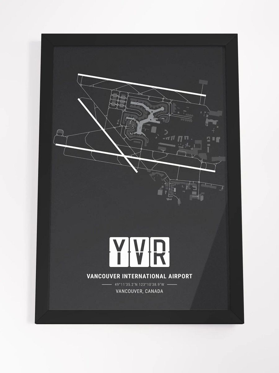 Framed Airport YVR Premium Map On Matt Paper product image (4)