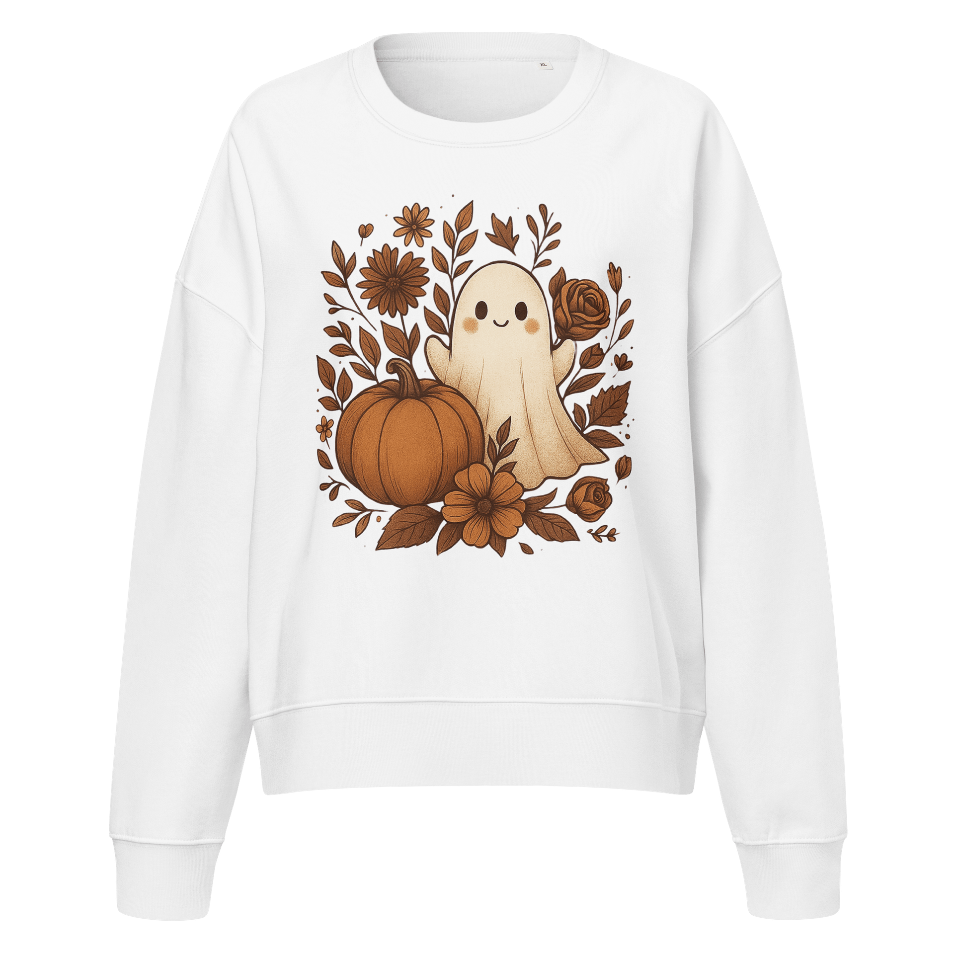 Cozy Autumn Ghost Organic Sweatshirt product image (1)