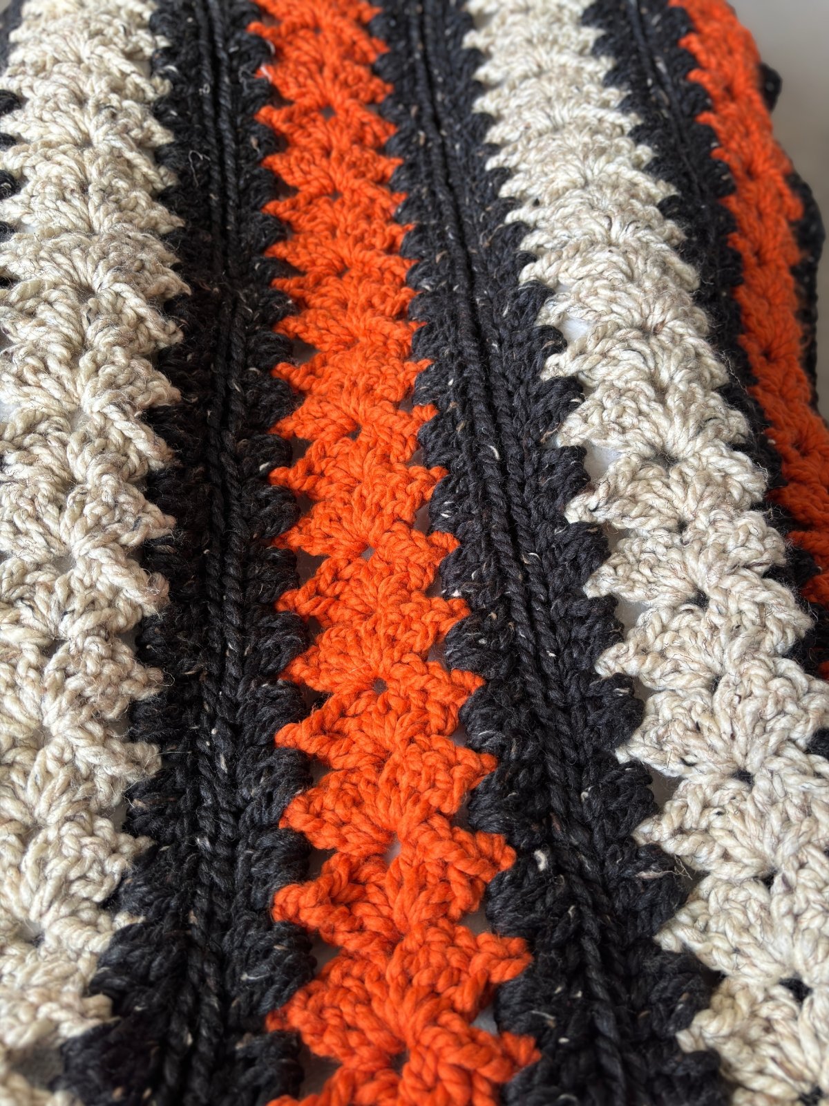 Spooky Strips Mile-a-Minute Crochet Blanket Pattern | Easy Super Chunky Throw Blanket for Beginners | Halloween Afghan PDF product image (9)
