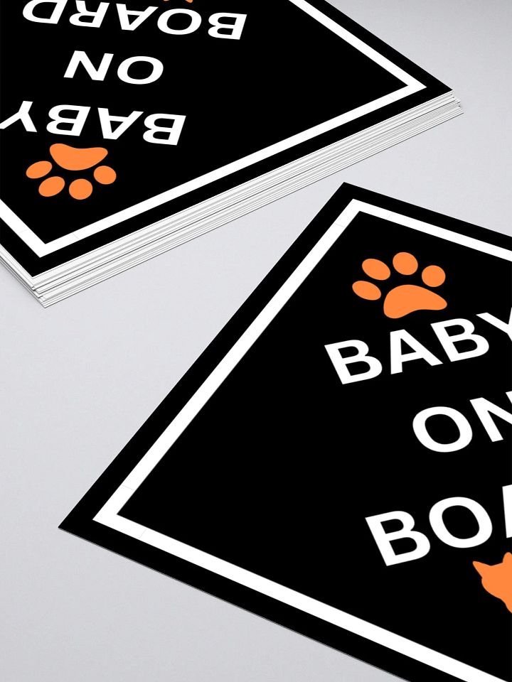 Cat Baby on Board Sticker - Orange on Black product image (2)