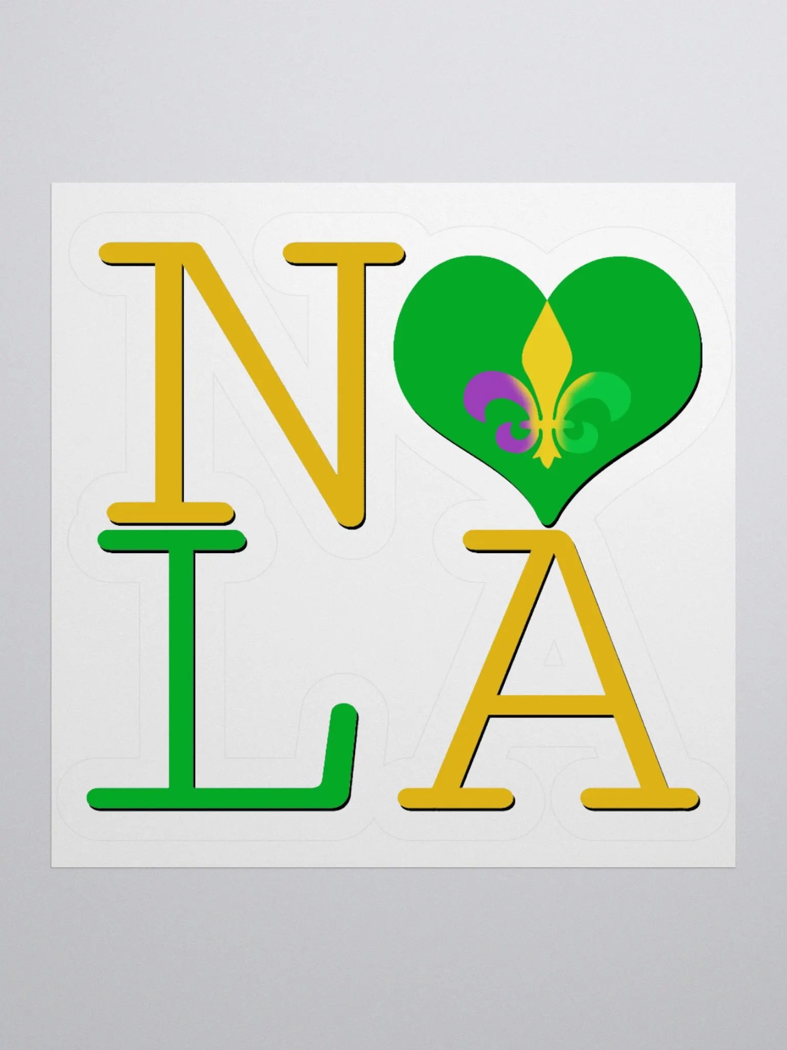 I LOVE NOLA **BIGSHOT STICKER** (MARDI GRAS 2 + IMAGE POP) product image (1)