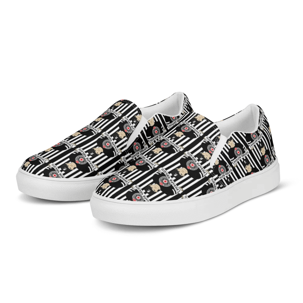 Grobari Čikago KK Partizan Men's Slip-On Canvas Shoes product image (2)