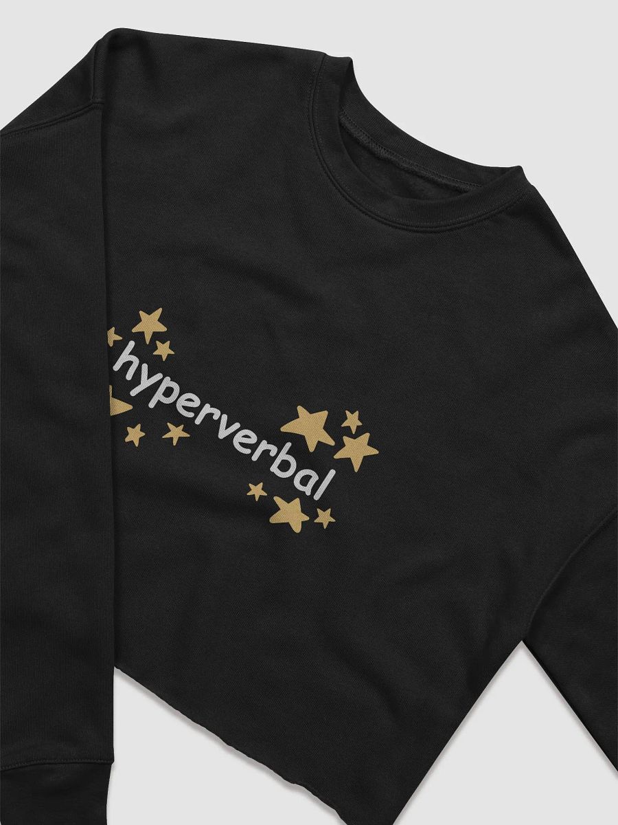 hyperverbal (comic sans with stars) women's fleece crop sweatshirt product image (3)