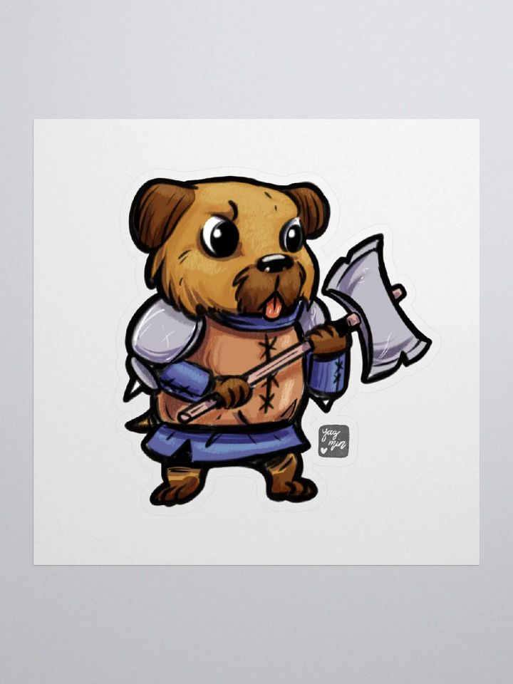 Dog Fighter 'Fighter' Sticker - Whimsical Canine Illustration Decal product image (1)
