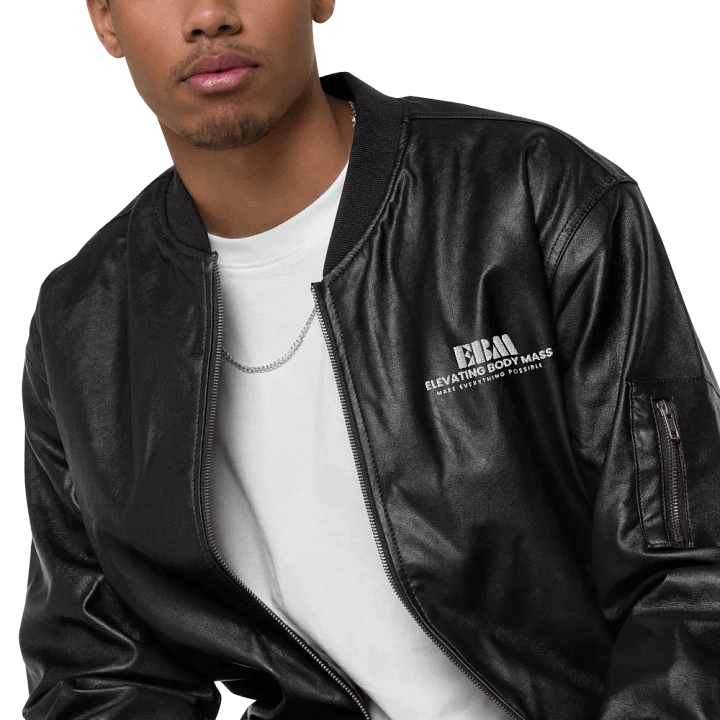 EBM Leather Bomber Jacket (White Logo) product image (1)
