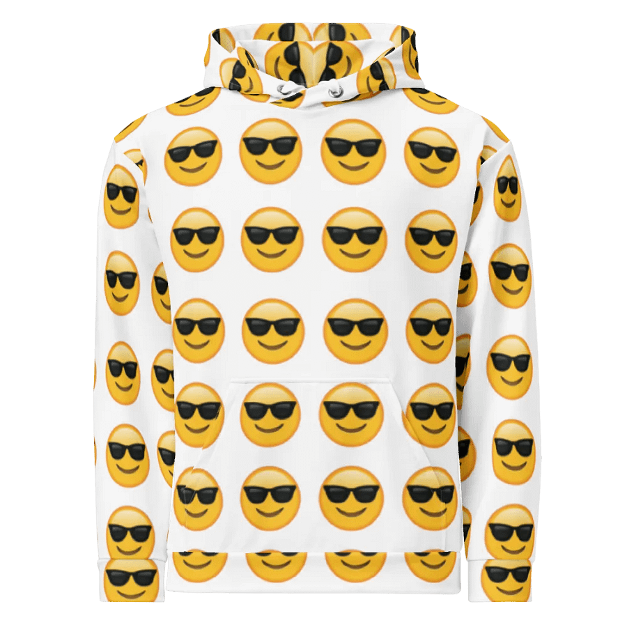 Cool Emoji - White - All-Over Print Recycled Unisex Hoodie product image (3)