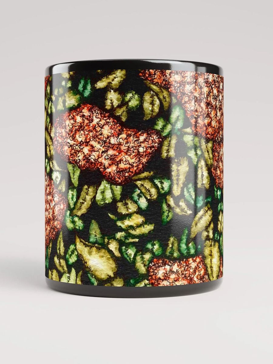 HYDRANGEAS V black glossy mug product image (2)