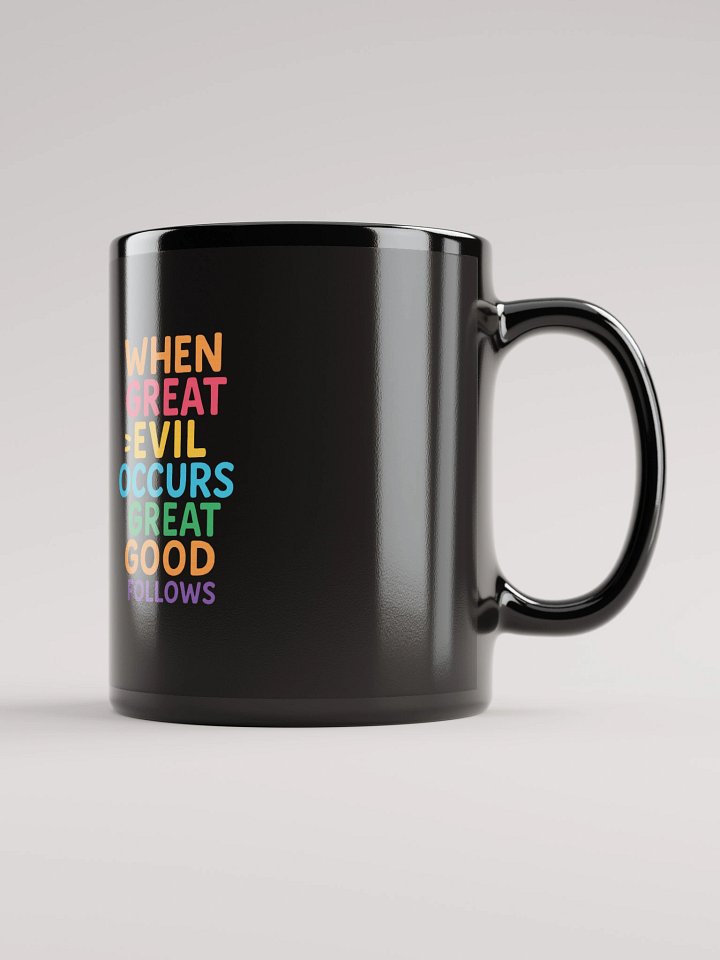 Great Good Follows” Inspirational Black Mug – Nichiren Buddhism Quote for Inner Strength product image (1)