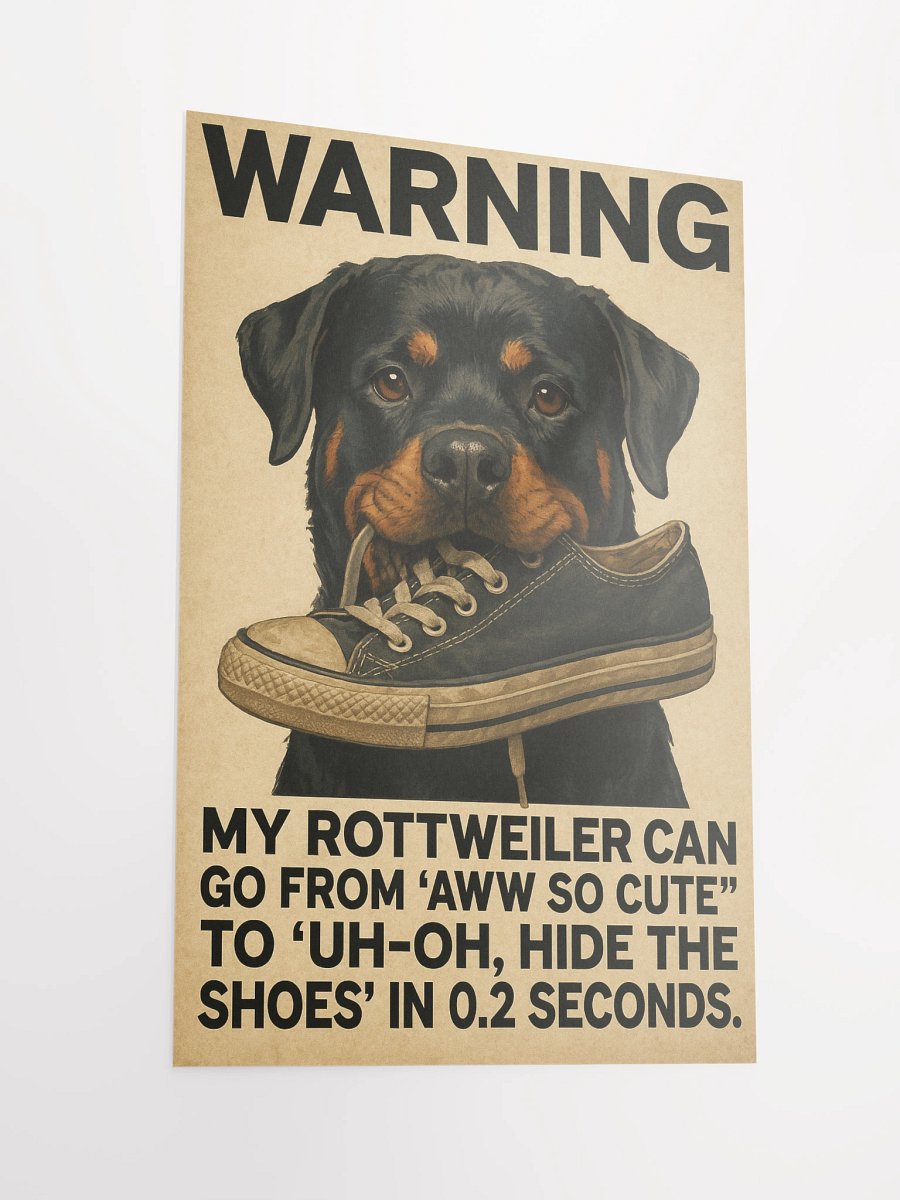 My Rottweiler can go from ‘aww so cute’ to ‘uh-oh, hide the shoes - Poster product image (5)