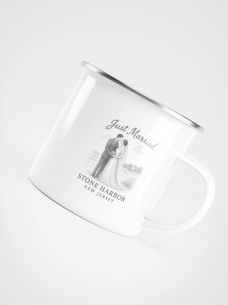 Stone Harbor NJ "Just Married" Enamel Wedding Mug product image (5)
