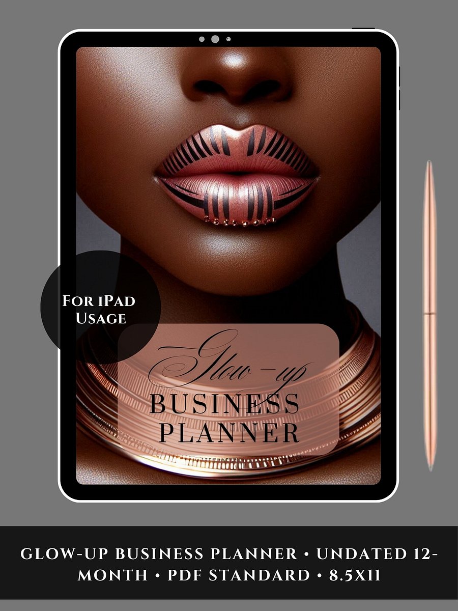 Glow-Up Business Planner | 24-Month Undated Digital & Printable Planner for iPad, GoodNotes & PDF Printing | 46 Pages product image (1)