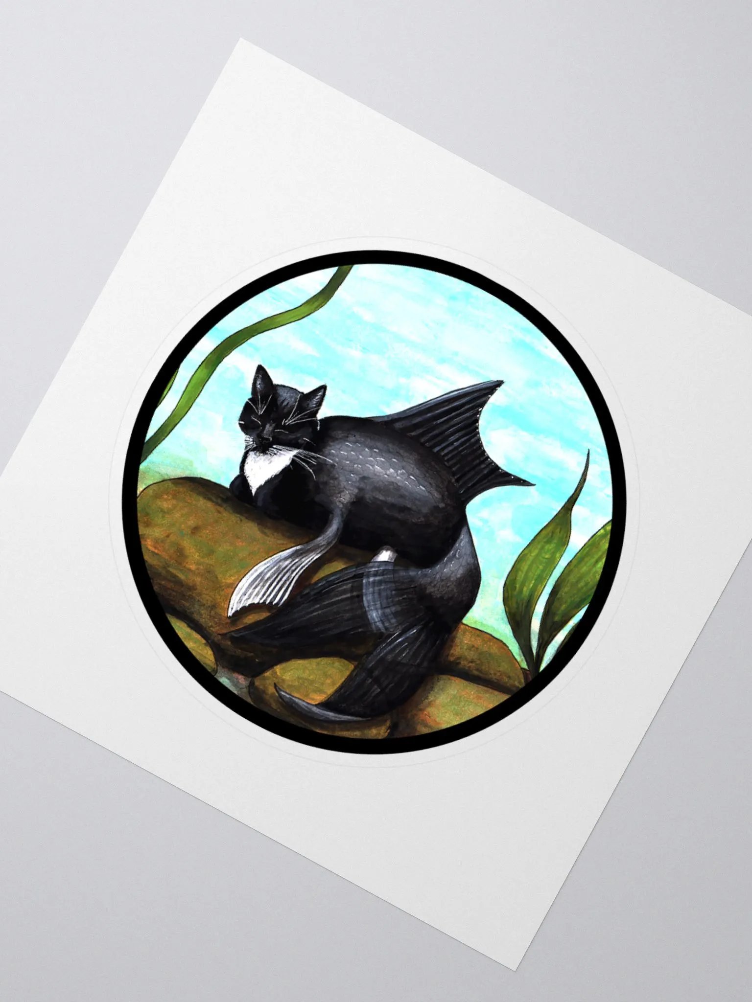 Mermeow Tuxedo Sticker product image (7)