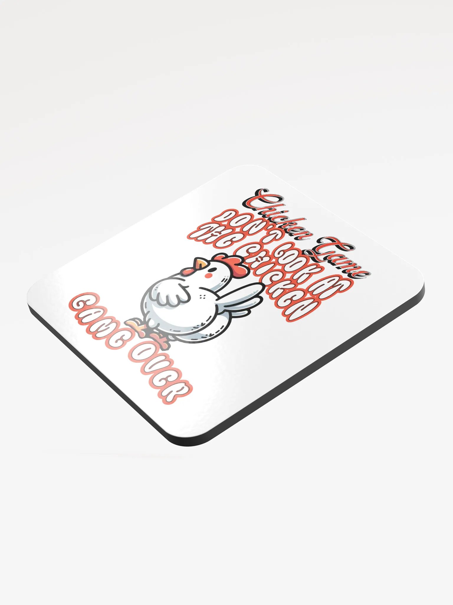 Chicken Game Dont Look At The Chicken Game Over Glossed Cork Coaster product image (4)