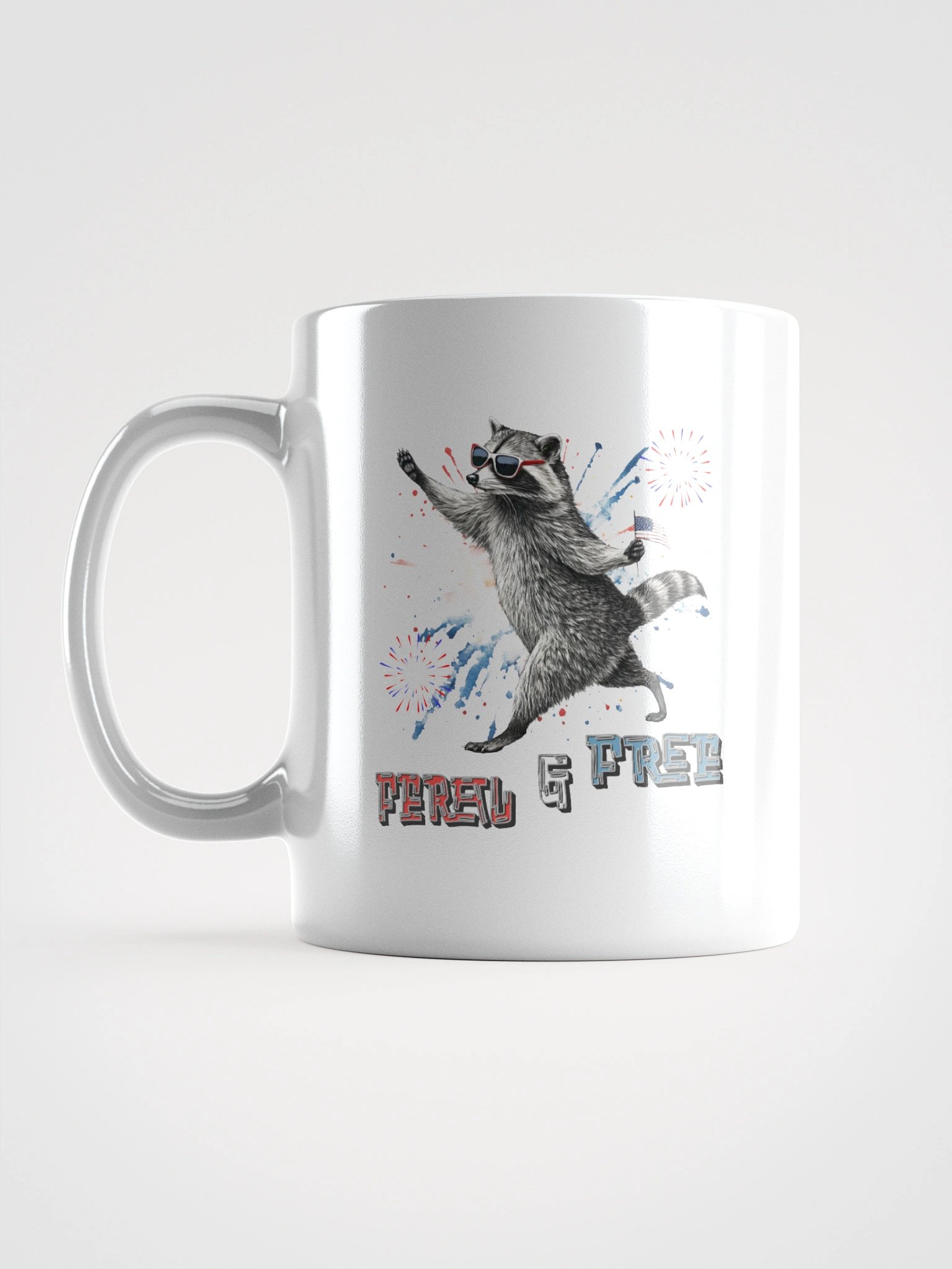 Feral And Free Raccoon Patriotic Mug product image (11)
