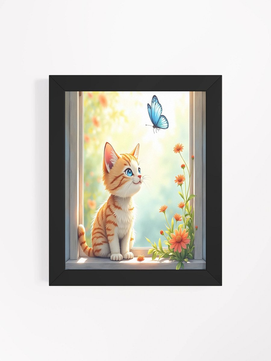 Kitten in Sunbeam Wall Art – Cozy Morning Cat Digital Print – Peaceful Windowsill Scene product image (23)