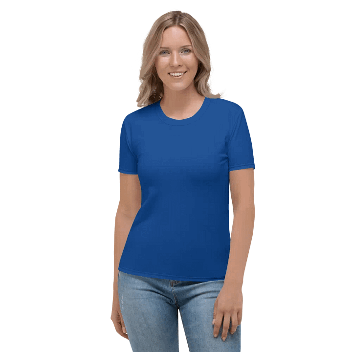 Plain Navy-Blue Light Summer Women's Crewneck Polyester Heavyweight Premium T-Shirt by Treasure Pie product image (1)
