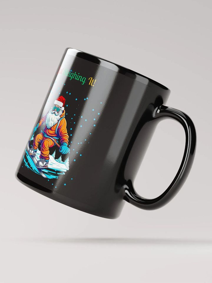 Santa Claus Snowboarding Black Mug product image (4)