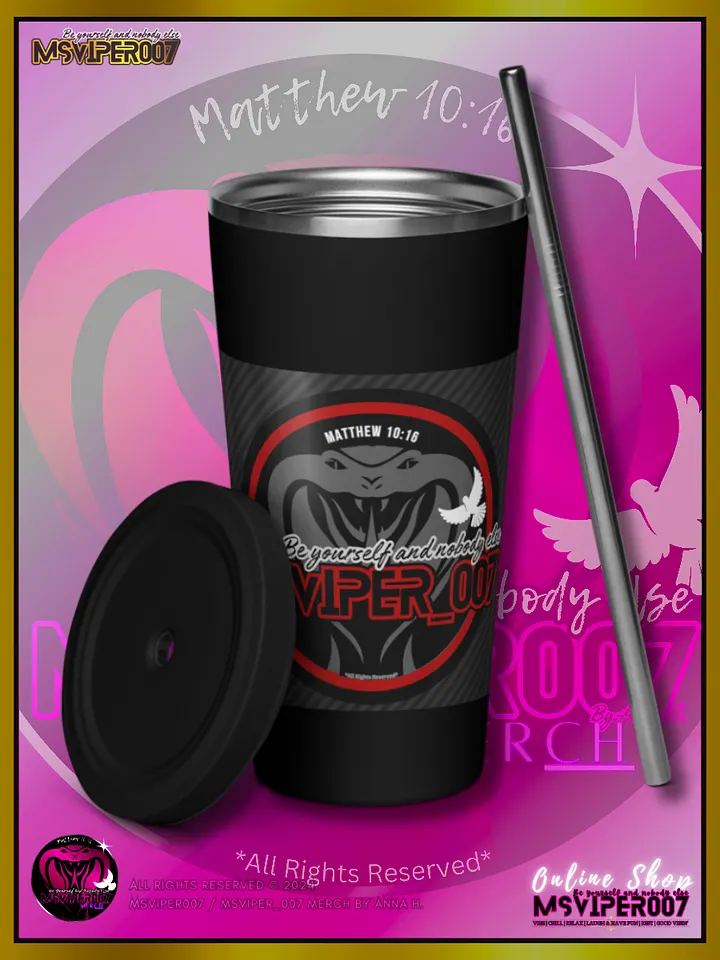 Tumbler - "MsViper_007™ Brand [red/blk] - Support&Sport" Insulated Tumbler with a Straw By Anna H. product image (1)