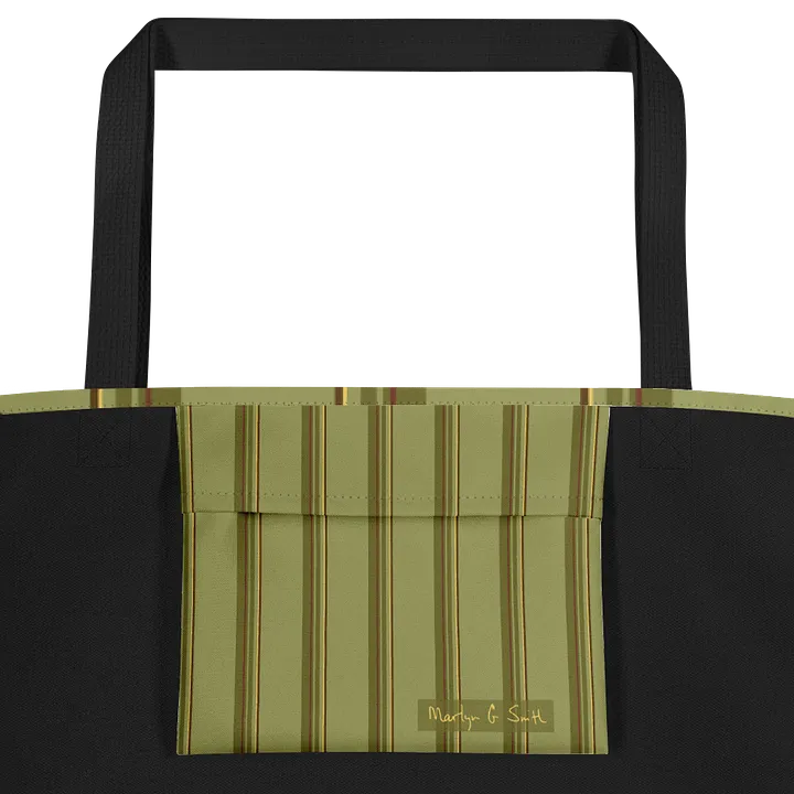 Simple Green Stripes on Large Tote Bag product image (2)