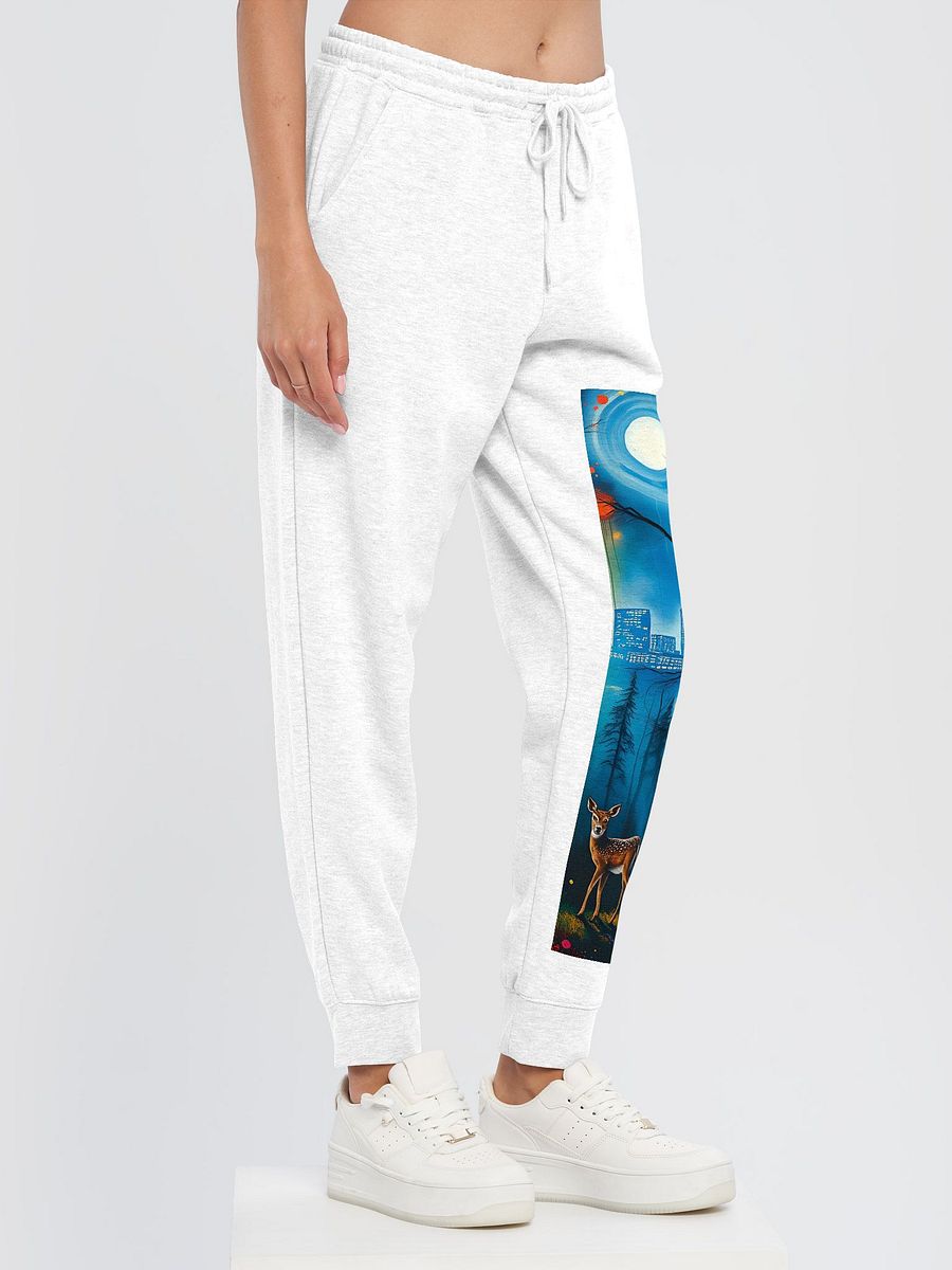 Lunar Cityscape with Deer Fleece Joggers product image (3)