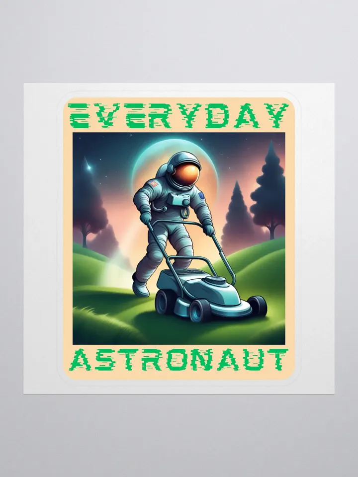 Everyday Astronaut Mowing the Lawn Stickers product image (2)