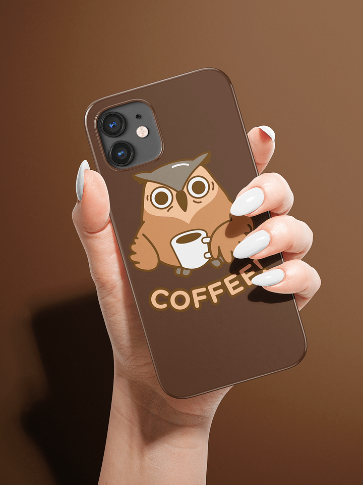 Funny Coffee iPhone Case I Cute Owl I Humorous Caffeine Lover Phone Cover I MAGSAFE COMPATIBLE product image (2)