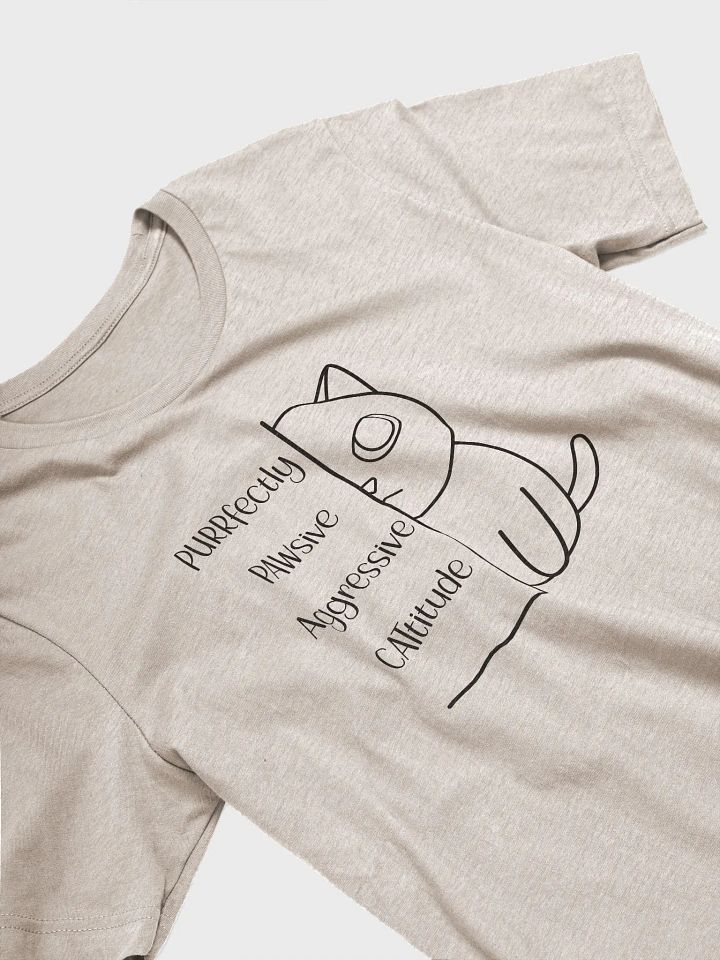 Passive Aggressive Cattitude Unisex Tee, Black Print product image (2)