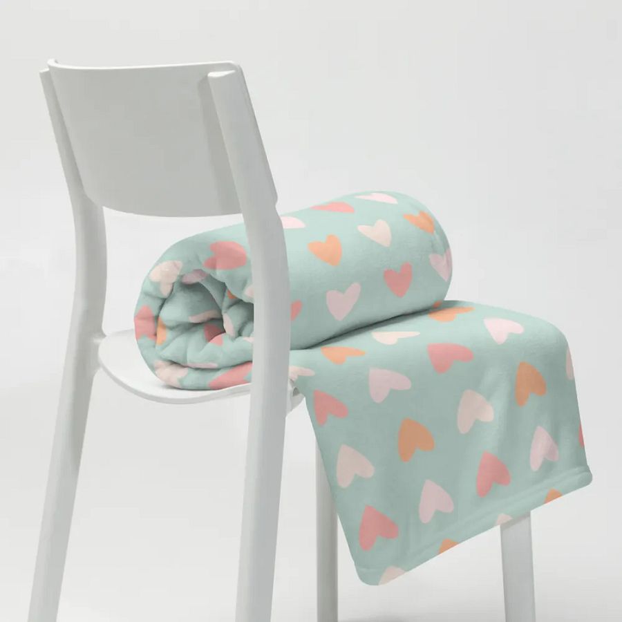 Simply Peachy Heart Throw - Peach and Mint product image (20)