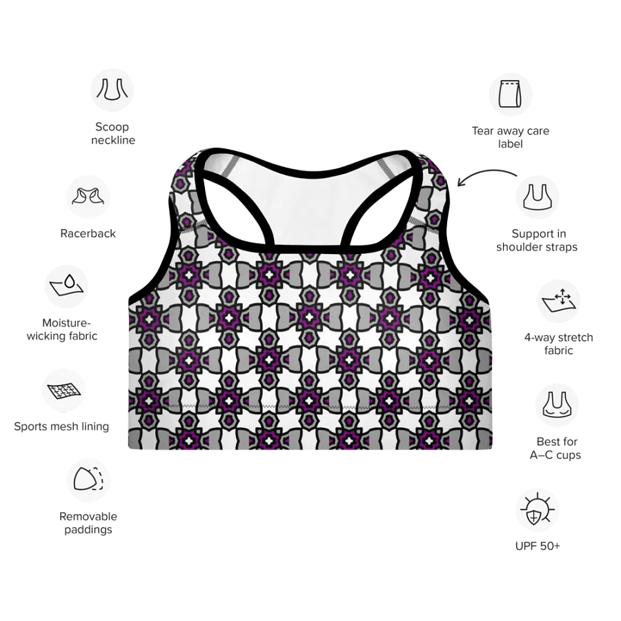 Asexual Abstract (2) - Padded Sports Bra product image (7)