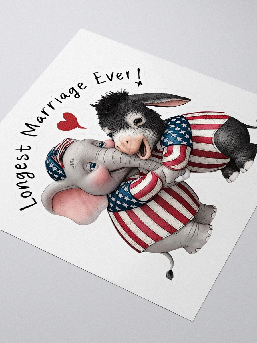 Longest Marriage Ever Donkey and Elephant Sticker product image (7)