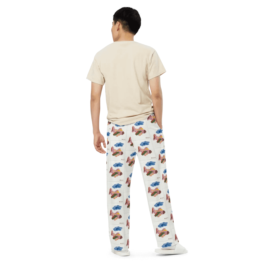 Kid Airplane (All-Over Print Unisex Wide-Leg Pants) product image (6)