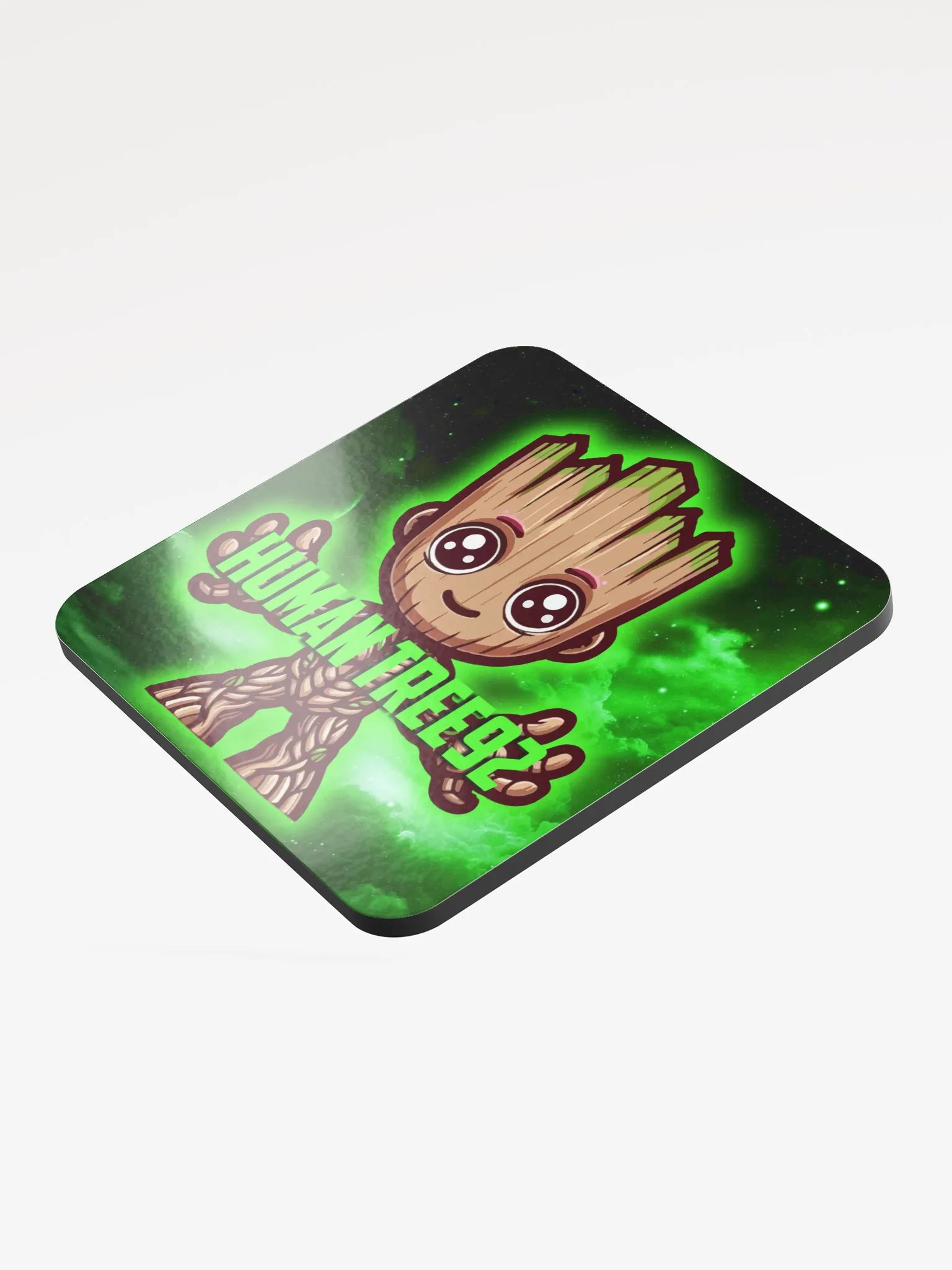 Glossed Cork Coaster Green Glow Full product image (3)