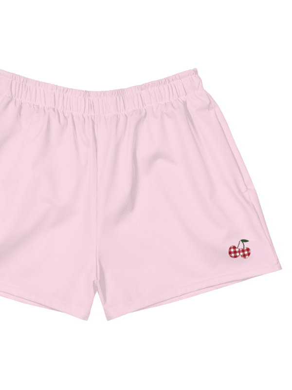 Women's Gingham Cherry Athletic Shorts, Pink product image (1)