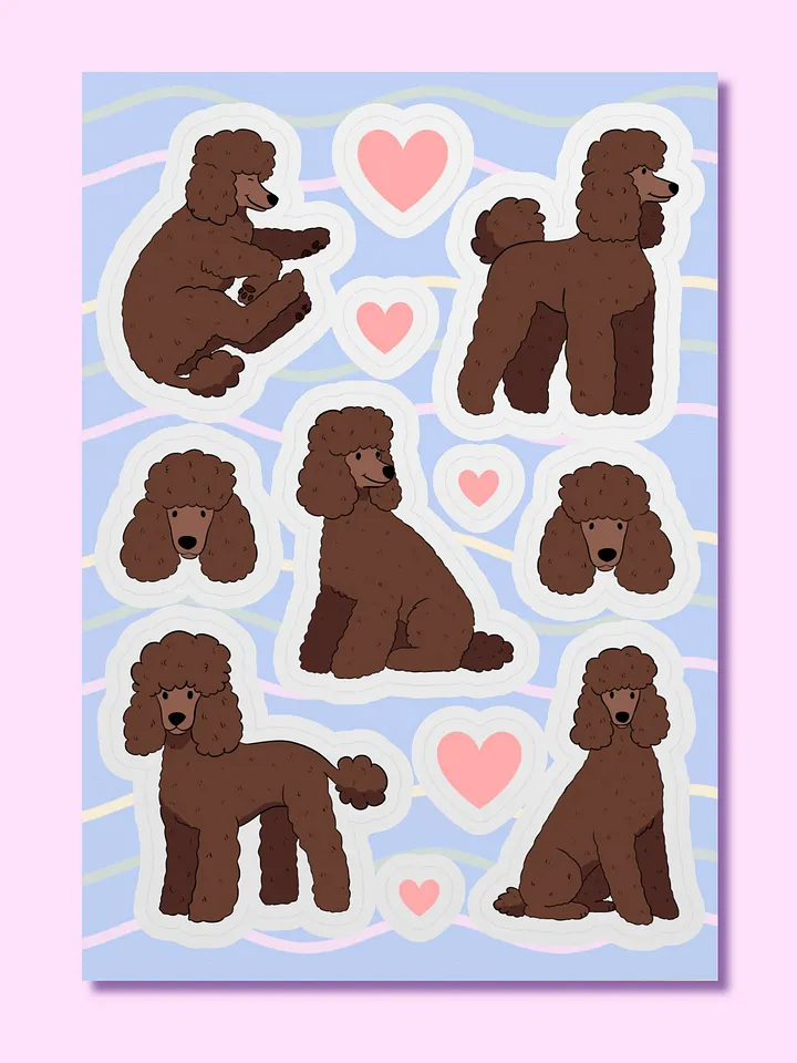 Adorable Chocolate Poodles Sticker Extravaganza product image (1)